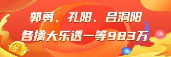 精选大乐透巨匠：郭勇、孔阳、吕东阳各擒983万！