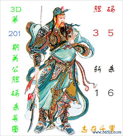 福彩3D第2025201期关公胆码杀号图